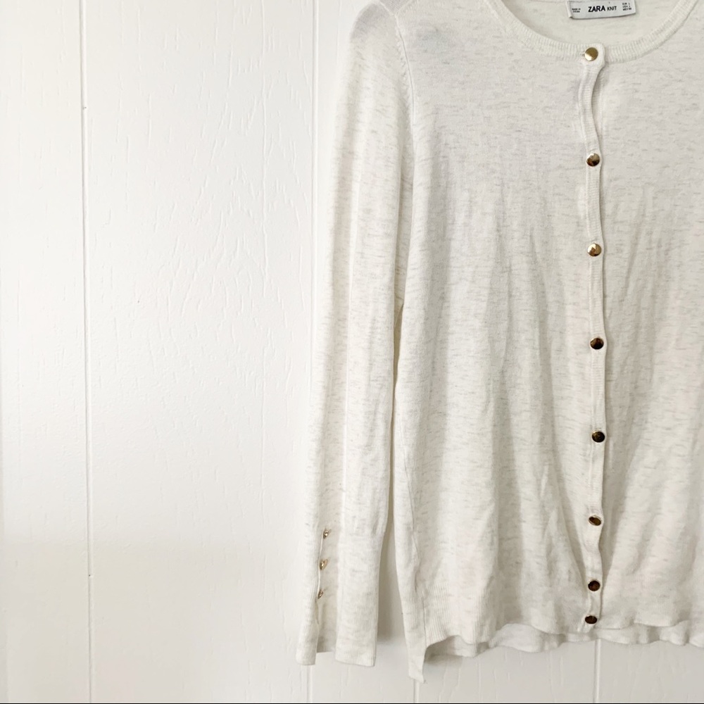 Zara Knit Button Cardigan Size Large - Picture 4 of 9